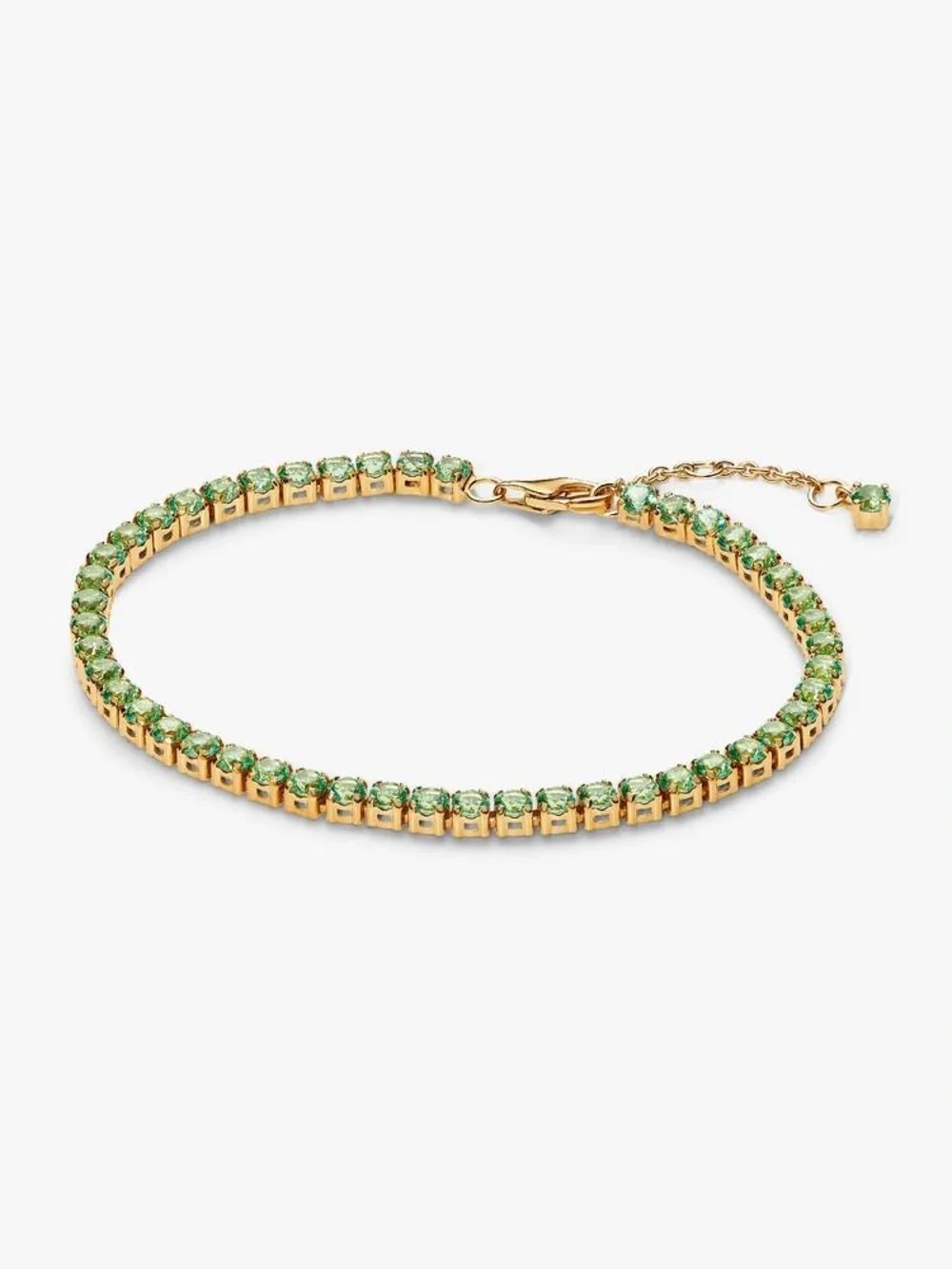 Pandora Gold Bracelet with Green Stones - Women Jewelry